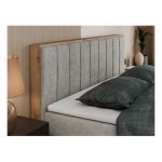 Łóżko kontynentalne BELLISSIMO KING 160x200 - H4 - jasnoszary, struktura