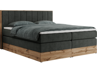 Łóżko kontynentalne BELLISSIMO KING 180x200 - H3 - ciemnoszary, struktura