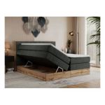 Łóżko kontynentalne BELLISSIMO KING 180x200 - H4 - ciemnoszary, struktura