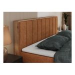 Łóżko kontynentalne BELLISSIMO KING 160x200 - H3 - pomarańczowy, struktura