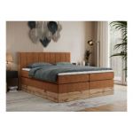 Łóżko kontynentalne BELLISSIMO KING 140x200 - H4 - pomarańczowy, struktura