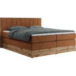 Łóżko kontynentalne BELLISSIMO KING 140x200 - H4 - pomarańczowy, struktura