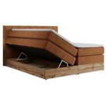 Łóżko kontynentalne BELLISSIMO KING 160x200 - H4 - pomarańczowy, struktura