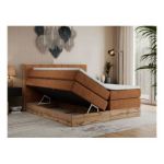 Łóżko kontynentalne BELLISSIMO KING 180x200 - H4 - pomarańczowy, struktura