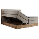 Łóżko kontynentalne BELLISSIMO KING 200x200 - H3 - beżowy, struktura