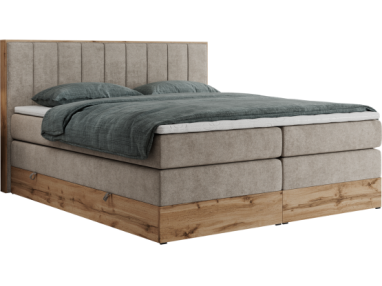 Łóżko kontynentalne BELLISSIMO KING 160x200 - H4 - beżowy, struktura