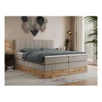 Łóżko kontynentalne BELLISSIMO KING 180x200 - H4 - beżowy, struktura