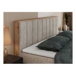 Łóżko kontynentalne BELLISSIMO KING 180x200 - H4 - beżowy, struktura