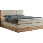 Łóżko kontynentalne BELLISSIMO KING 140x200 - H3 - beżowy, welwet