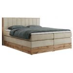 Łóżko kontynentalne BELLISSIMO KING 160x200 - H4 - beżowy, welwet