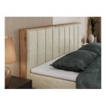 Łóżko kontynentalne BELLISSIMO KING 200x200 - H4 - beżowy, welwet