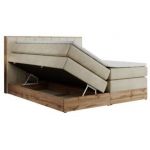 Łóżko kontynentalne BELLISSIMO KING 200x200 - H4 - beżowy, welwet