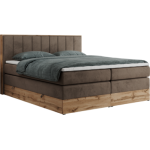 Łóżko kontynentalne BELLISSIMO KING 160x200 - H3 - brązowy, welwet