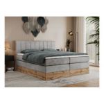 Łóżko kontynentalne BELLISSIMO KING 140x200 - H3 - jasnoszary, welwet