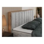 Łóżko kontynentalne BELLISSIMO KING 180x200 - H4 - jasnoszary, welwet