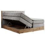 Łóżko kontynentalne BELLISSIMO KING 200x200 - H4 - jasnoszary, welwet