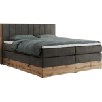 Łóżko kontynentalne BELLISSIMO KING 180x200 - H3 - ciemnoszary, welwet