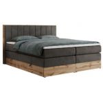 Łóżko kontynentalne BELLISSIMO KING 140x200 - H4 - ciemnoszary, welwet