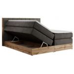 Łóżko kontynentalne BELLISSIMO KING 160x200 - H4 - ciemnoszary, welwet