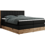 Łóżko kontynentalne BELLISSIMO KING 140x200 - H3 - czarny, ekoskóra