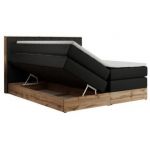 Łóżko kontynentalne BELLISSIMO KING 140x200 - H4 - czarny, ekoskóra