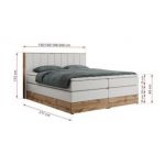 Łóżko kontynentalne BELLISSIMO KING 140x200 - H3 - biały, ekoskóra