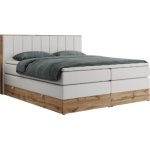 Łóżko kontynentalne BELLISSIMO KING 160x200 - H3 - biały, ekoskóra