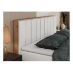 Łóżko kontynentalne BELLISSIMO KING 180x200 - H3 - biały, ekoskóra