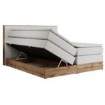 Łóżko kontynentalne BELLISSIMO KING 200x200 - H3 - biały, ekoskóra