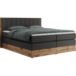 Łóżko kontynentalne BELLISSIMO KING 160x200 - H3 - ciemnoszary, ekoskóra