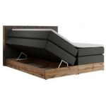 Łóżko kontynentalne BELLISSIMO KING 160x200 - H3 - ciemnoszary, ekoskóra