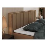 Łóżko kontynentalne BELLISSIMO KING 180x200 - H4 - brązowy, ekoskóra