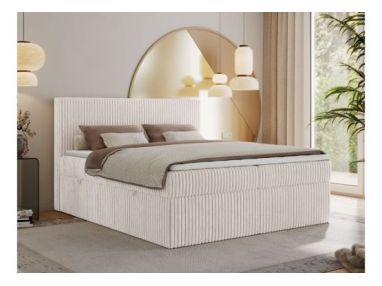 Łóżko kontynentalne TILIANO 140x200 - H4 - beżowy, sztruks