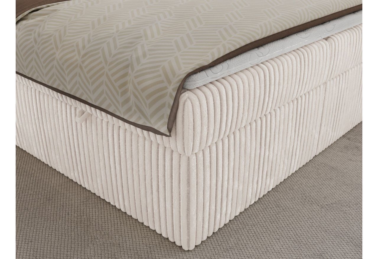 Łóżko kontynentalne TILIANO 140x200 - H4 - beżowy, sztruks