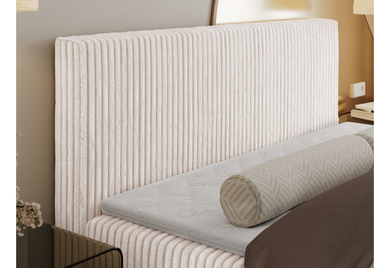 Łóżko kontynentalne TILIANO 160x200 - H4 - beżowy, sztruks