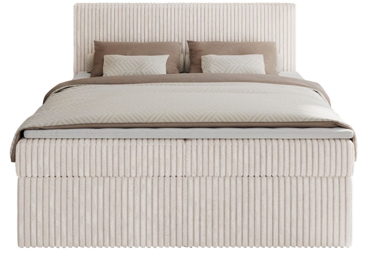 Łóżko kontynentalne TILIANO 180x200 - H4 - beżowy, sztruks