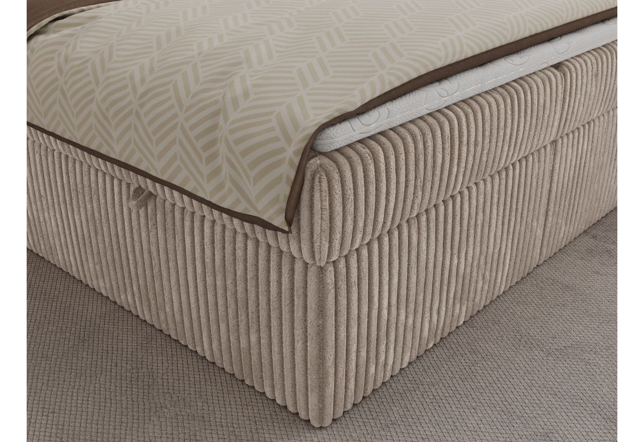 Łóżko kontynentalne TILIANO 140x200 - H3 - jasnobrązowy, sztruks