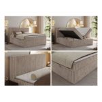 Łóżko kontynentalne TILIANO 140x200 - H3 - jasnobrązowy, sztruks