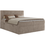 Łóżko kontynentalne TILIANO 160x200 - H3 - jasnobrązowy, sztruks