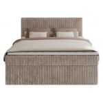 Łóżko kontynentalne TILIANO 200x200 - H3 - jasnobrązowy, sztruks