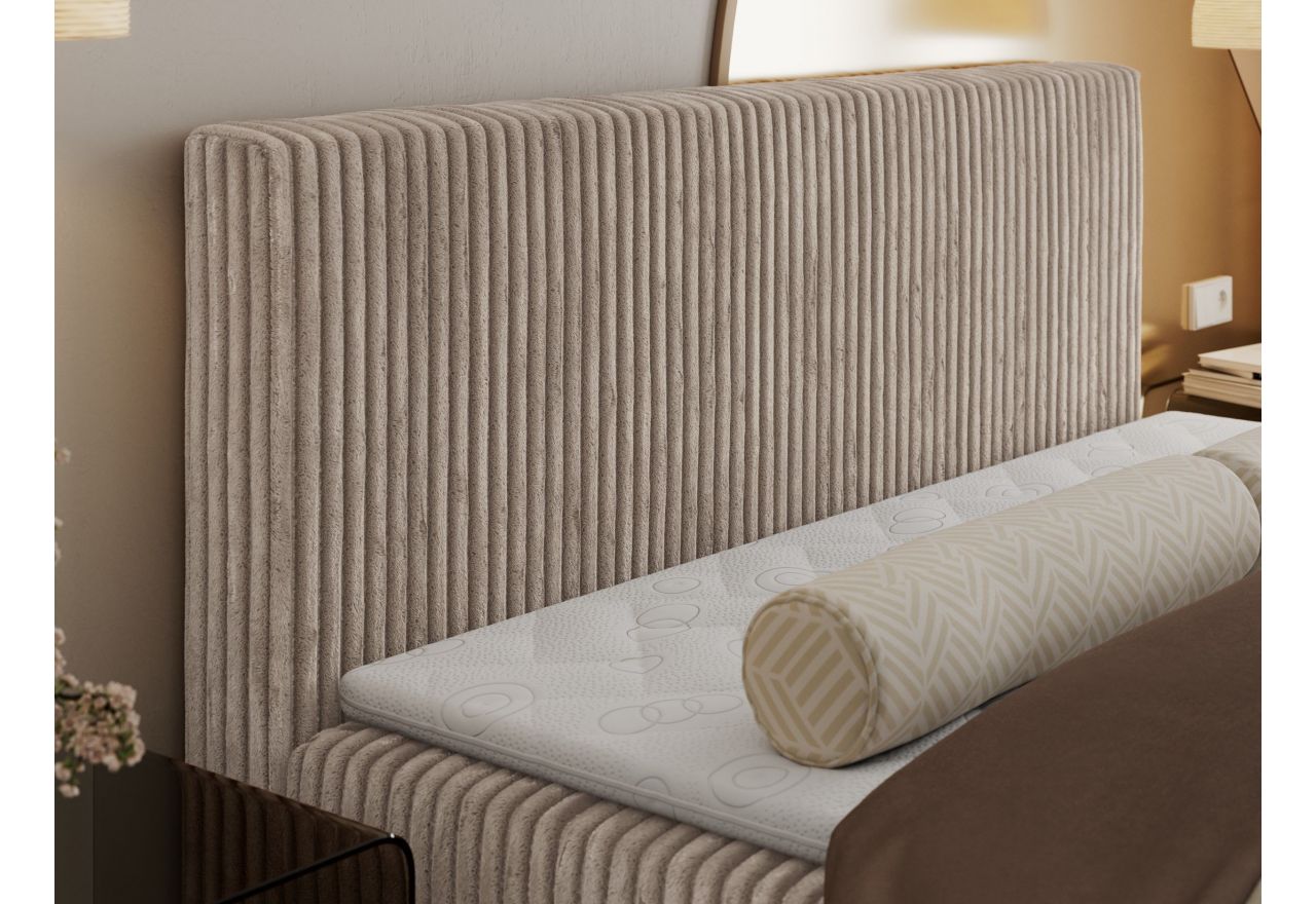 Łóżko kontynentalne TILIANO 160x200 - H4 - jasnobrązowy, sztruks