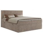 Łóżko kontynentalne TILIANO 160x200 - H4 - jasnobrązowy, sztruks