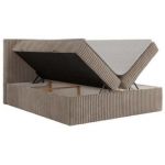 Łóżko kontynentalne TILIANO 160x200 - H4 - jasnobrązowy, sztruks