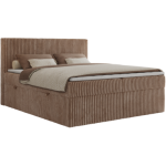 Łóżko kontynentalne TILIANO 180x200 - H3 - brązowy, sztruks