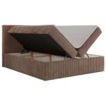 Łóżko kontynentalne TILIANO 200x200 - H4 - brązowy, sztruks