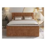 Łóżko kontynentalne TILIANO 160x200 - H3 - pomarańczowy, sztruks