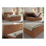 Łóżko kontynentalne TILIANO 180x200 - H3 - pomarańczowy, sztruks