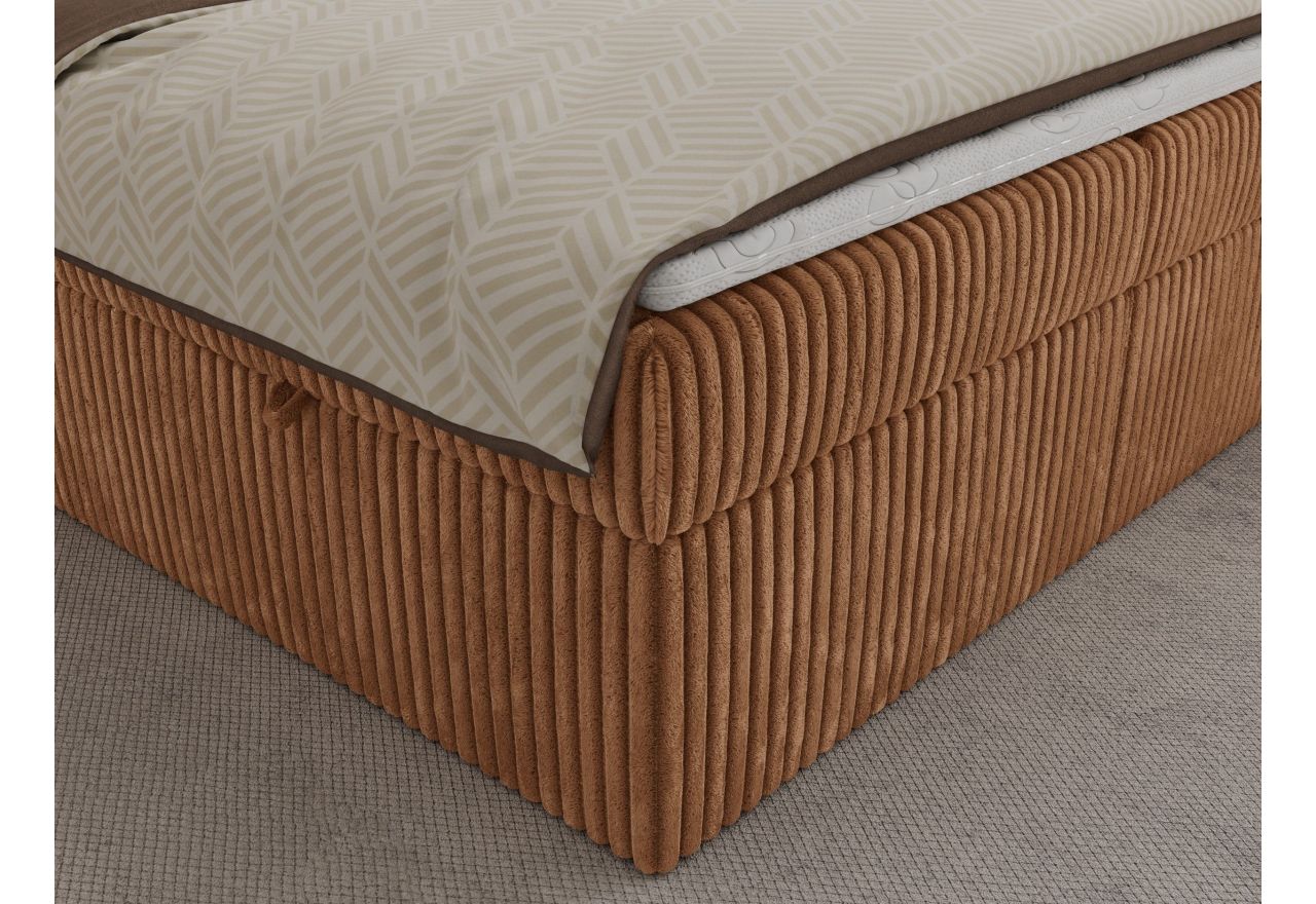 Łóżko kontynentalne TILIANO 200x200 - H4 - pomarańczowy, sztruks