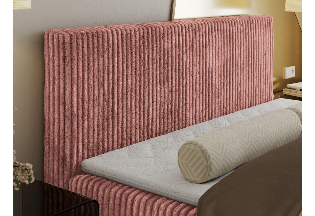 Łóżko kontynentalne TILIANO 180x200 - H3 - różowy, sztruks