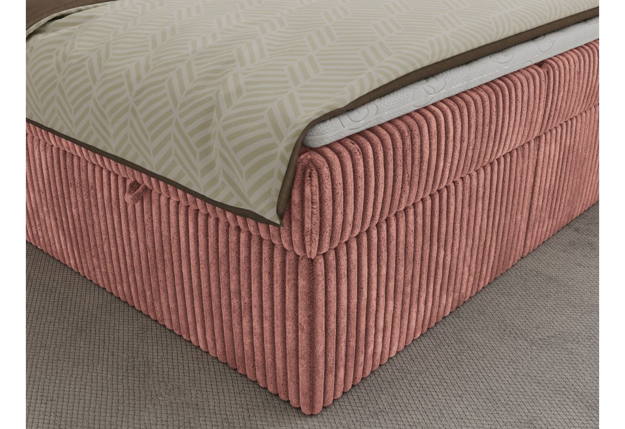 Łóżko kontynentalne TILIANO 180x200 - H3 - różowy, sztruks